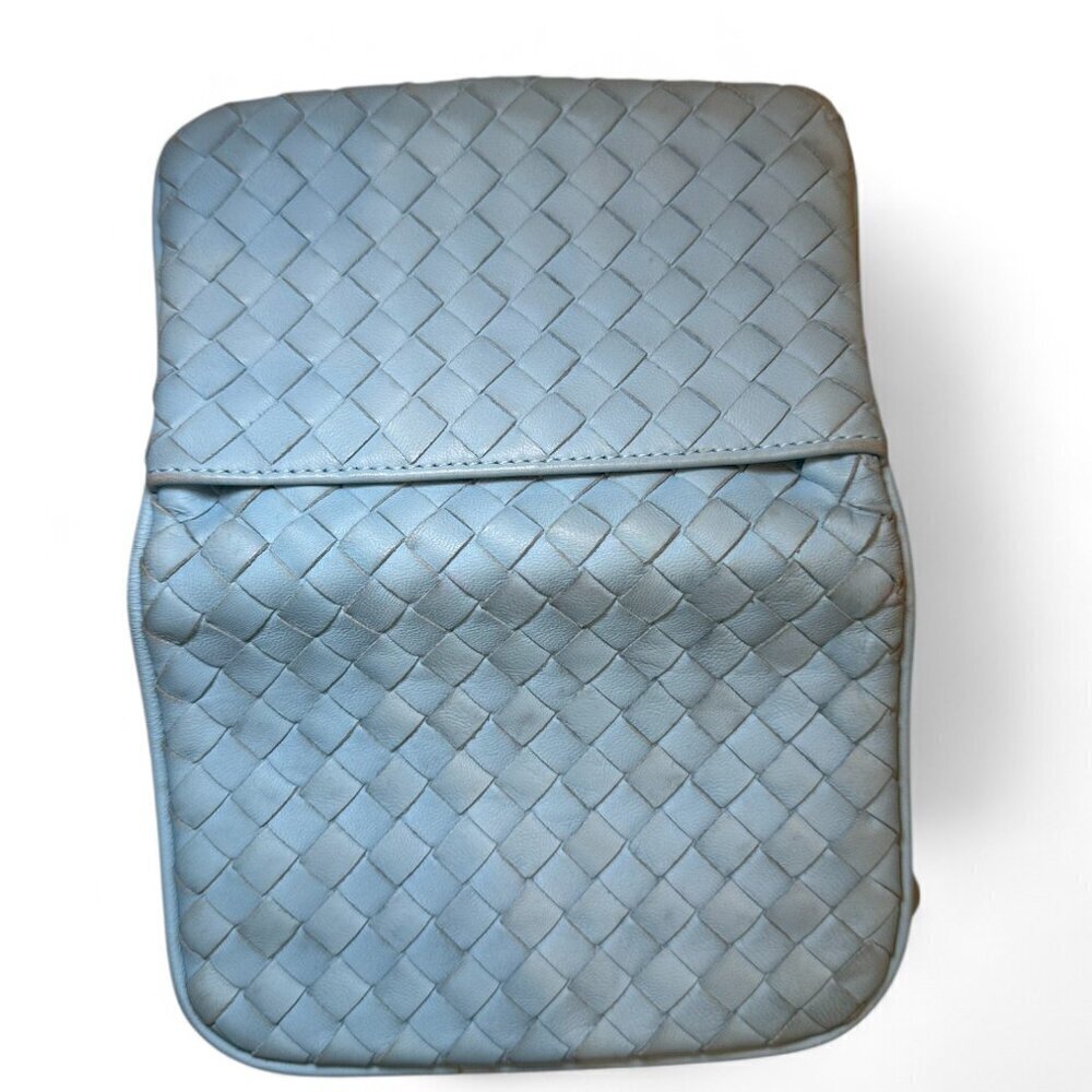 Bottega Veneta Intrecciato Leather Compact Bi-Fold Wallet - Light Blue - Picture 4 of 16